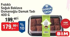 OSMANOĞLU DAMAK TADI FISTIKLI SOĞUK BAKLAVA 400 G fiyat ve kampanya bilgisi
